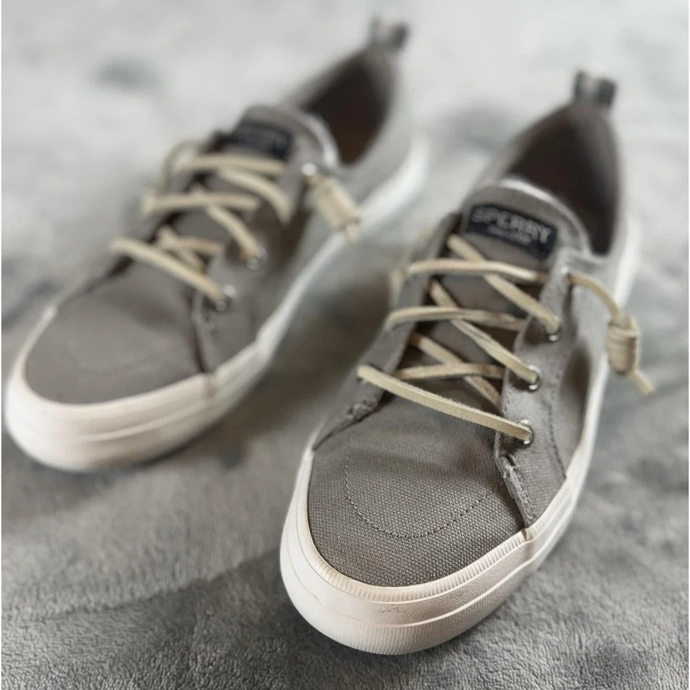 Sperry Shoes Womens Size 7 Gray Canvas Memory Foam Top-Sider Casual STS99042